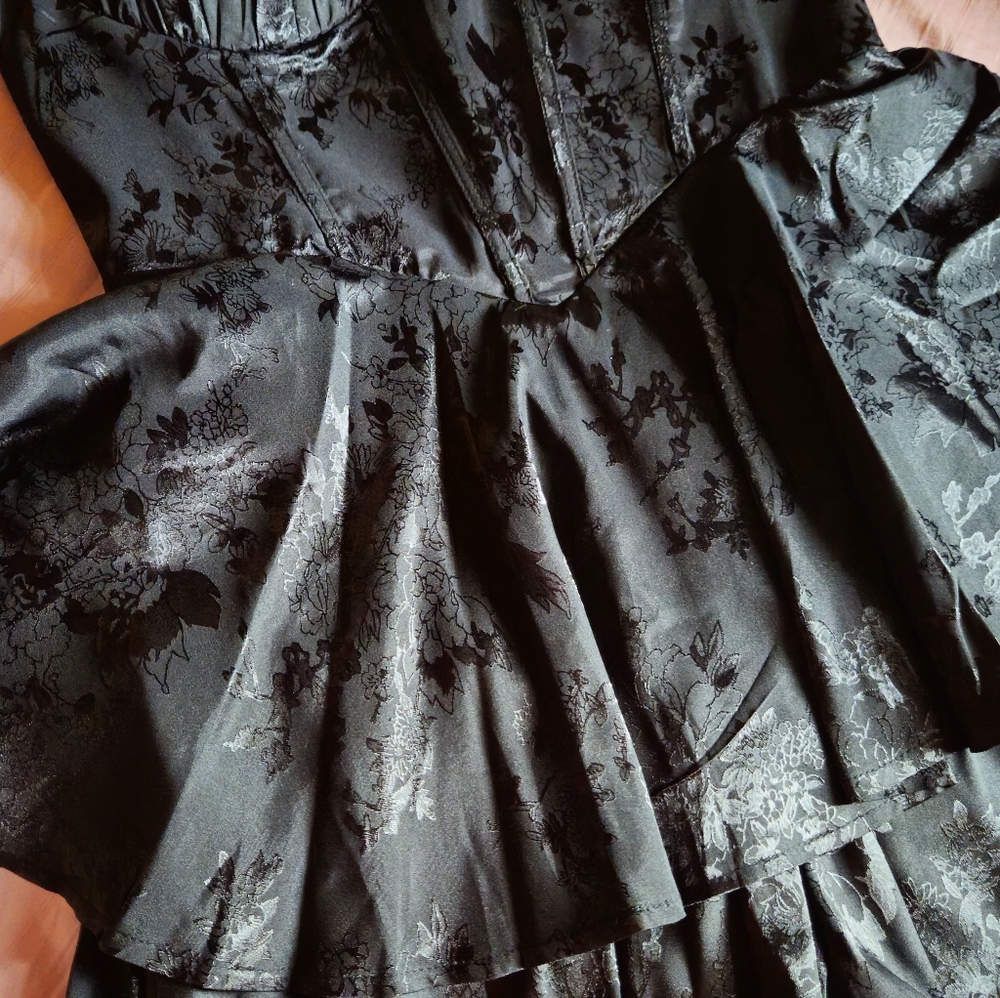 Strapless Black Tiered Peplum Mini Romper - Picture 7 of 7